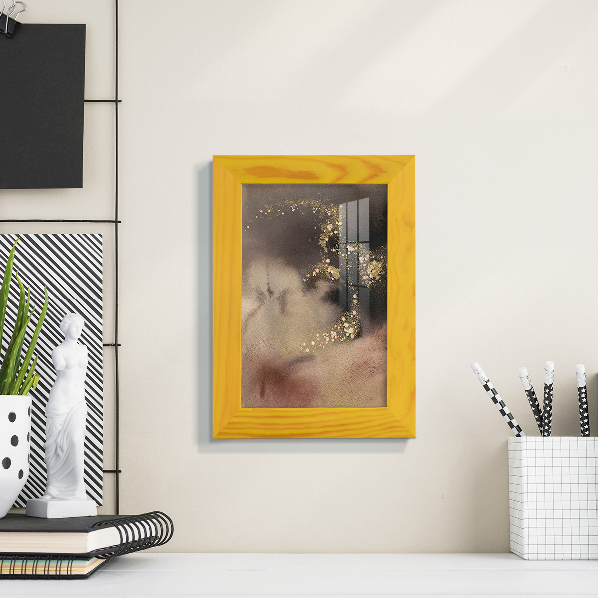 UA UK Mountain Seasons II - Framed Print w/glass - Sunflower Yellow