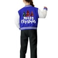 thumbnail image 4 of Staki Girls Black Bomber Jacket Kids Christmas Jacket Girls Baseball Jacket Boys Fall Outwear(Blue,9-10 Years), 4 of 7