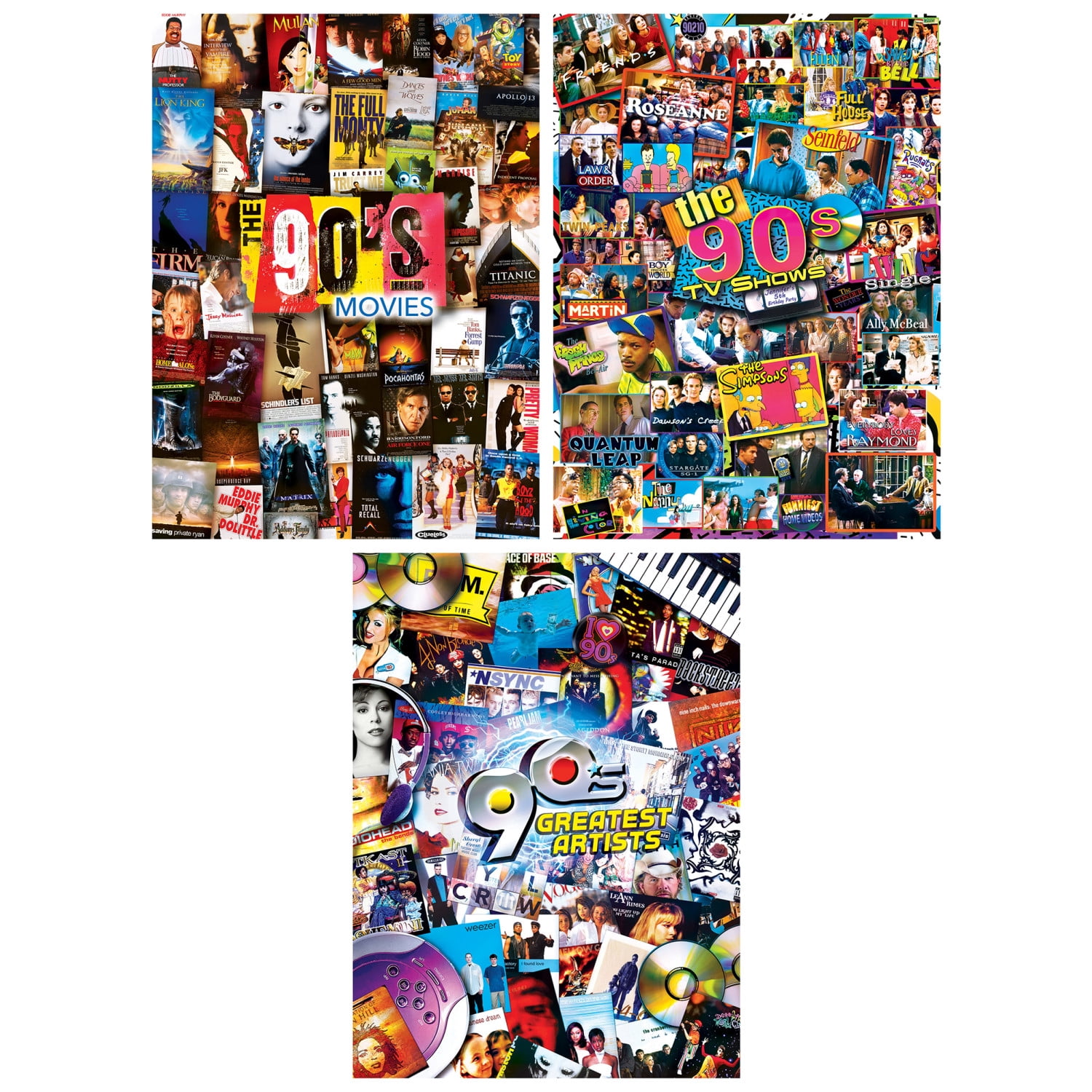MasterPieces Puzzle Bundle - The 90's 3-Pack 500 Piece Jigsaw Puzzles
