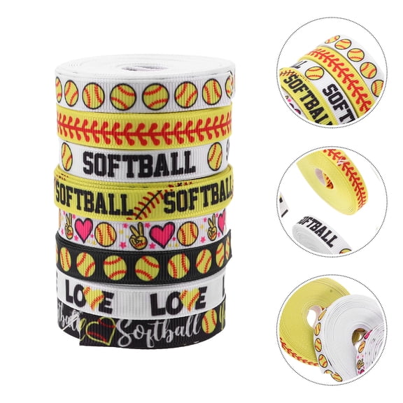 LOLIPPYY Sports Theme Grosgrain Ribbon for Baseball Softball Party Decorations and Creative DIY Crafts