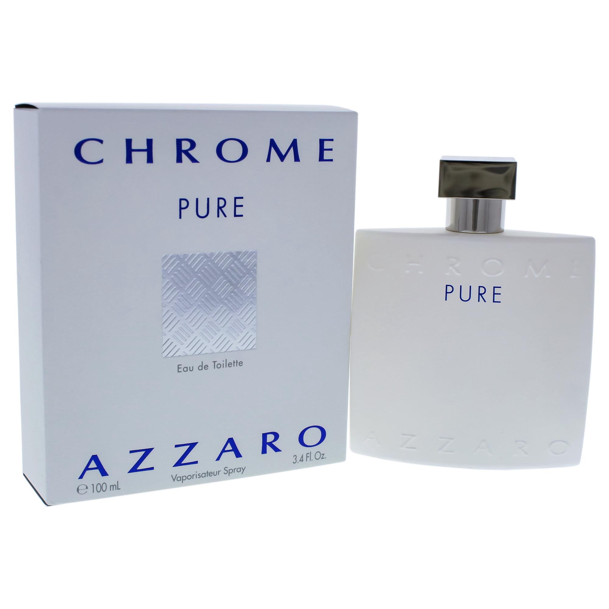 Azzaro Chrome Pure Eau de Toilette Spray, Cologne for Men, 3.4 oz