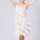 thumbnail image 1 of ICHUANYI Clearance Women's Fashion Suspender Crewneck Sequin Feather Sleeveless Solid Mini Dress(White, L) ICHUANYI WER2023080911867, 1 of 9