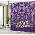 thumbnail image 4 of Ambesonne Floral Shower Curtain, Romantic Leafy Pattern Bloom, 69"Wx84"L, Purple Khaki, 4 of 4