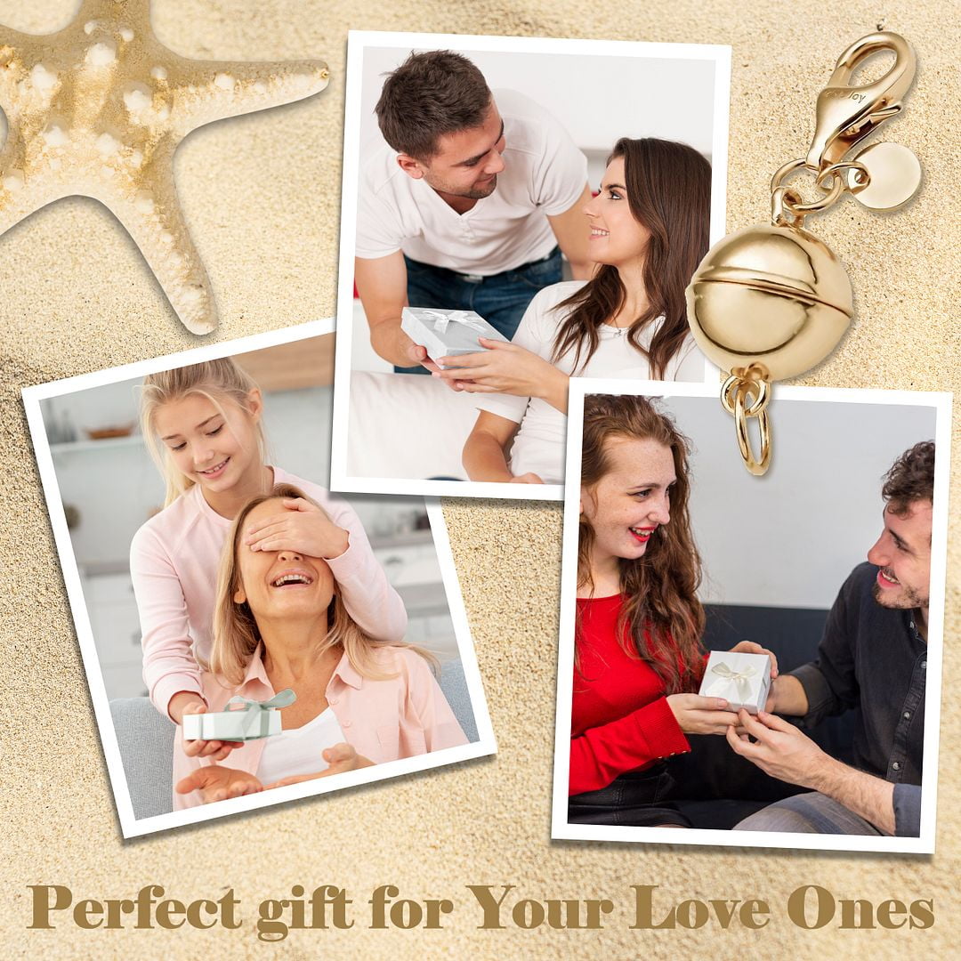 Magnetic Necklace Clasps and Closures - 925 Sterling Silver Magnetic Bracelet Clasps and Closures Set of 3 - Yellow Gold/ Rose Gold/ Silver Birthday Christmas Gifts