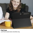 thumbnail image 3 of for Samsung Galaxy Tab S9 FE+ 12.4" 2023 SM-X610/SM-X616 Folio Flip Case, Elegant Ultra Slim PU Leather Case with Kickstand Function Pencil Holder and Card Slots for Tab S9 FE Plus, Black, 3 of 8