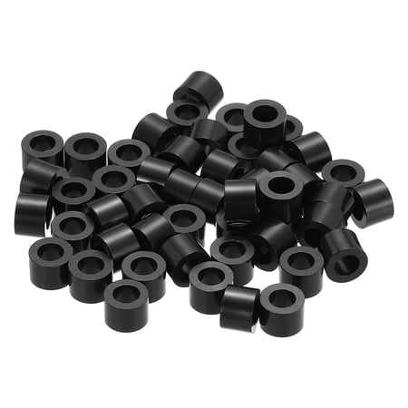 Uxcell 50Pcs M8 ABS Spacers 3/16 ID x 1/4 OD x 0.24 l Plastic Round Spacer Washers Black Standoff Nut Unthreaded for M4 or 3/16 Inch Screws Bolts Electrical Outlet
