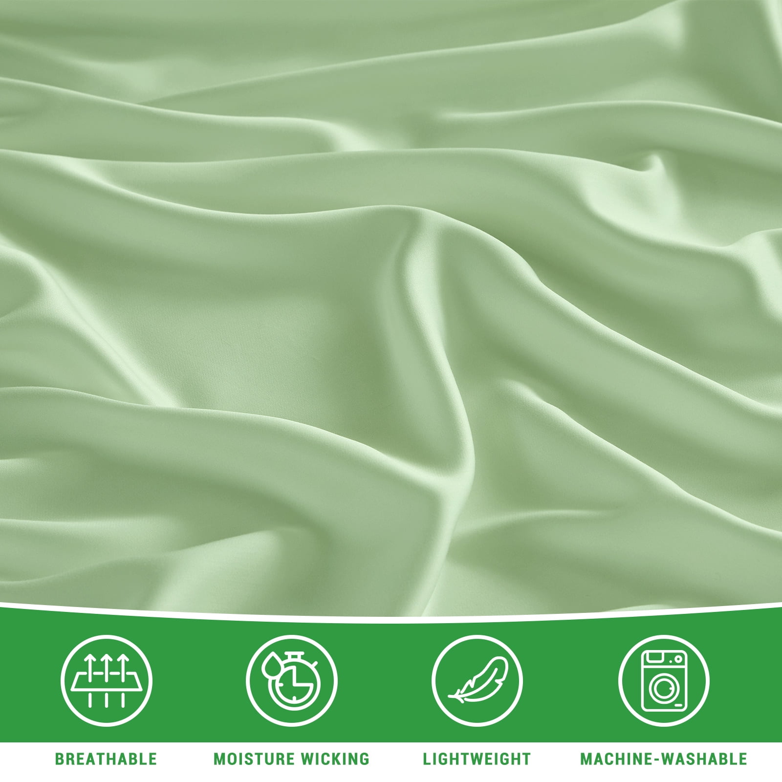 Gogreen 4PC Bamboo Queen Sheet Set, Deep Pocket Fit 16", Breathable Super Soft Luxury Hotel Style Home Decor Queen Size Sheet Set, Gift for Women, Men - 2 Pillowcases, 1 Flat Sheet, 1 Fitted Sheet