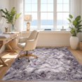 thumbnail image 3 of Design&I 5'x7' Washable Area Rug Tie Marbled Dye Cloudy Triangular Frame Gradient Swirl Purple for Dining Room, Under Table, Home Office, Snag-Free, Skid-Resistant, 3 of 7