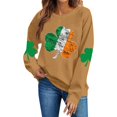thumbnail image 5 of Craaazy St Patricks Day Tops for Women Shamrock Loose Long Sleeve Round Neck Spring Summer Clothes Gifts, 5 of 6