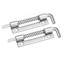 Spring Loaded Latch Pin, 2 Pack 3.35" - 304 Stainless Steel Spring Latch, Left-Handed with Hole (Silver)