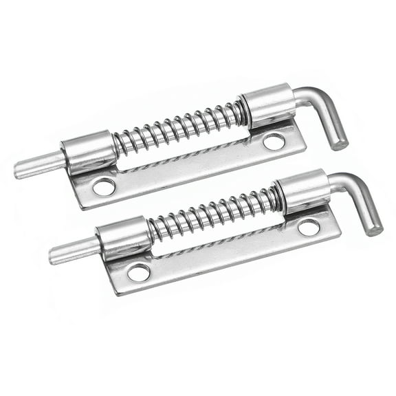 Spring Loaded Latch Pin, 2 Pack 3.35" - 304 Stainless Steel Spring Latch, Left-Handed with Hole (Silver)