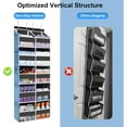 thumbnail image 4 of Over the Door Organizer 5 Tiers,FiveBox 88lbs Extra Large Over the Door Storage of 10 Compartments & 10 Mesh Pockets,Heavy Duty Behind Door Hanging Organizer for Bedroom Closet Bathroom Pantry,Black, 4 of 7