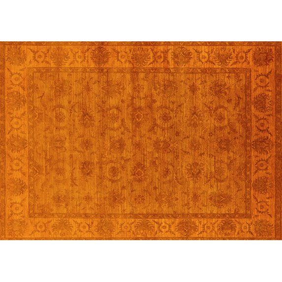 Ahgly Company Machine Washable Indoor Rectangle Oriental Yellow Industrial Area Rugs, 6' x 9'
