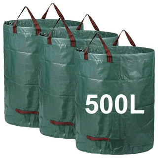 Professional 2-Pack 137 Gallon Lawn Garden Bags (D34, H34 inches) Yard  Waste Bags with Coated Gloves, Large Leaf Bags 4 Handles,Yard Debris