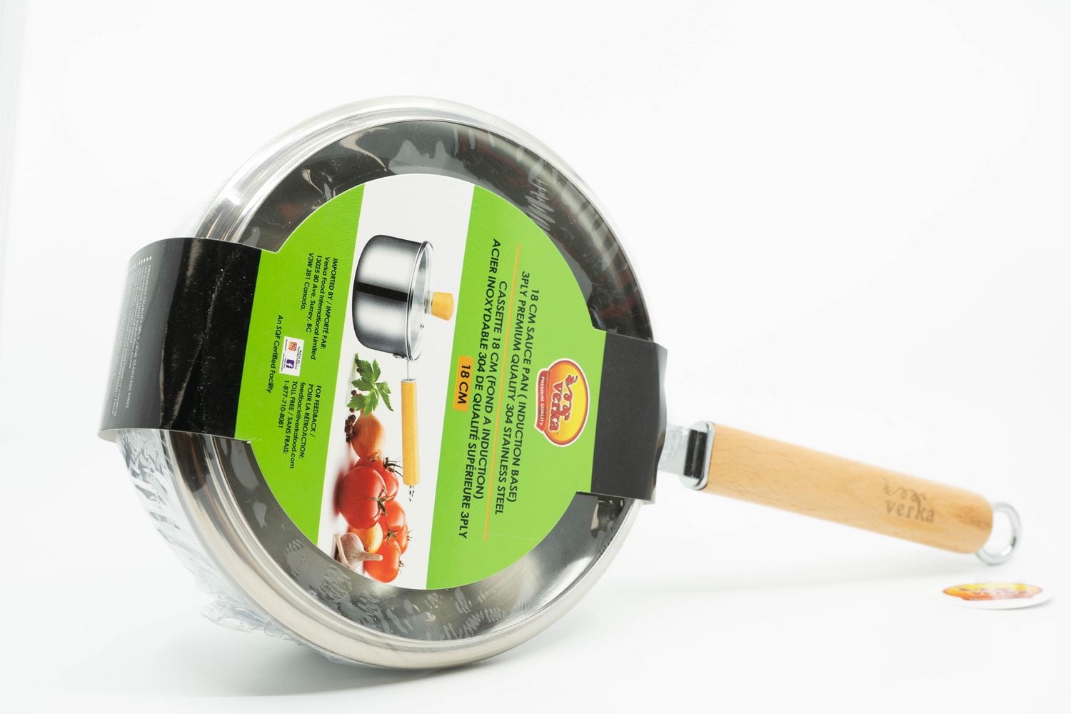 Verka Stainless Steel 18cm Saucepan, Without Lid