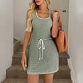 thumbnail image 5 of Zpanxa Sleeveless Striped Mini Dress Women Casual Round Neck Tank Top Dress Short Length Loungewear Style Day Dress, 5 of 7