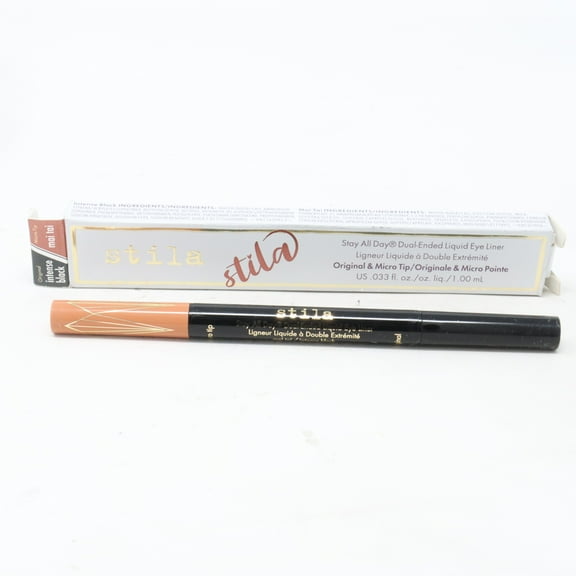 Stila Stay All Day Dual Eye Liner 0.33oz Intense Black / Mai Tai New With Box