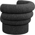 thumbnail image 6 of Meridian Furniture Valentina Black Linen Textured Fabric Accent Swivel Chair, 6 of 9