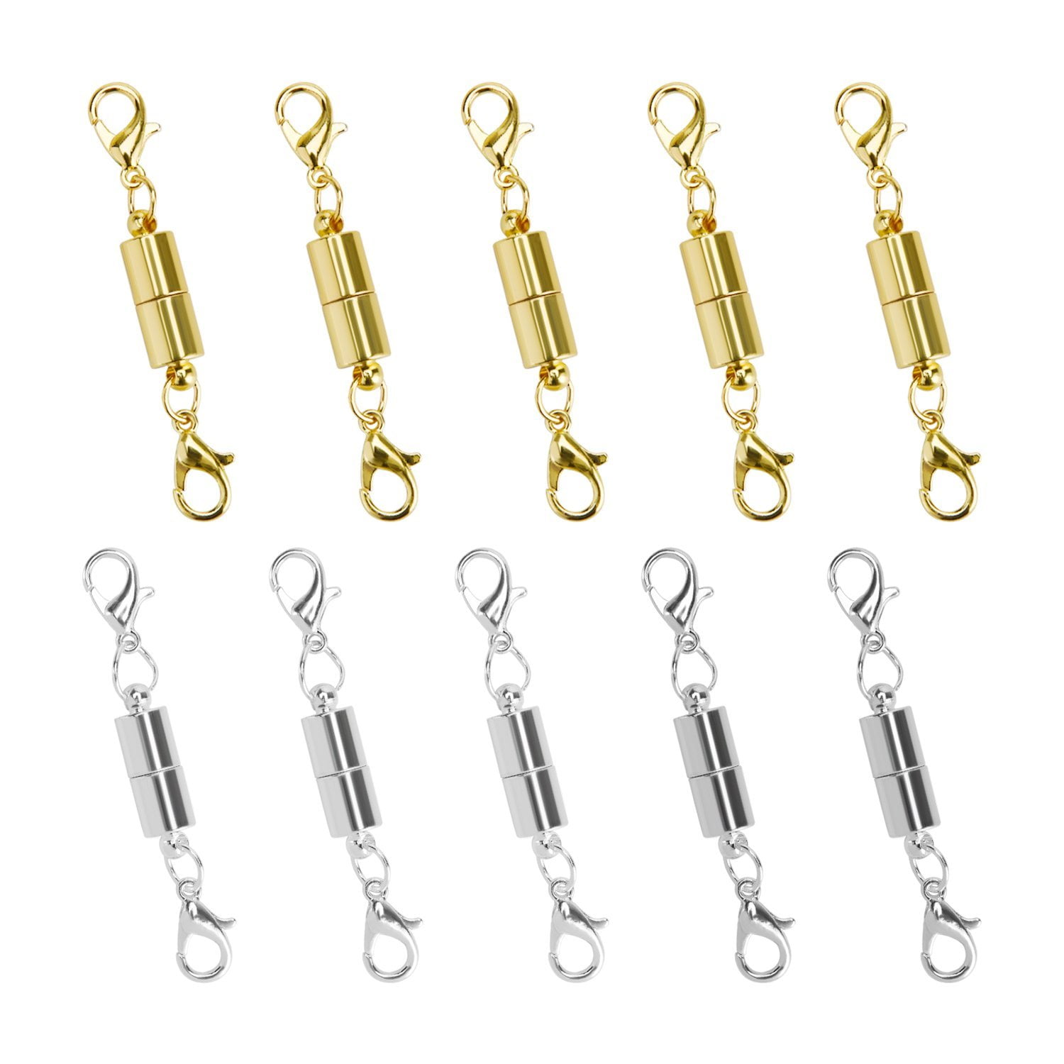 Gold Color 8 CleverDelights Magnetic Jewelry Clasps Lobster Clasp Clasp Converter Capsule Style 