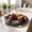 Black, variant on SHJHENG Plastic Round Hollow Basket Basket Outdoor Picnic Food Placement Plates Barbecue Plates Holders Storage Basket