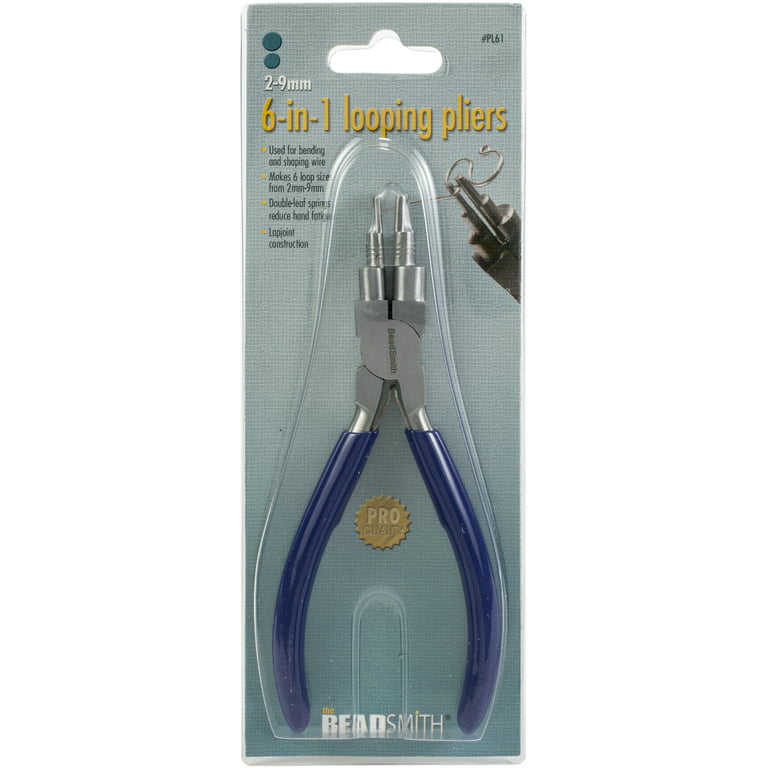 4BStore 6 in 1 Bail Making Pliers with Extra Foam Grip- Wire Plier Loopers for Jewelry Making- Comfort Grip Handle 2mm to 9mm Loops & Jump Rings