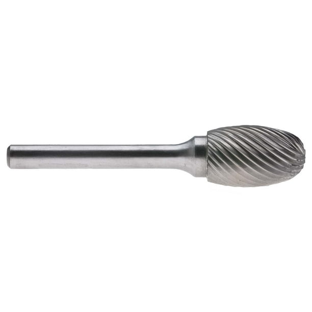 5/8" Style E Oval Shape 1/4" Shank Single Cut Carbide Burr SE6, By