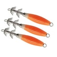 thumbnail image 1 of 3x anzuelos luminosos de calamar, cebo de pesca Artificial de agua salada, aparejo para pesca nocturna, señuelo fluorescente que se hunde con manga de Naranja shamjiam Señuelos de pesca, 1 of 8