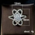 thumbnail image 2 of K-KED Flower Cubic Zircon Gorgeous 925 Silver Filled Ring Women Wedding Ring Sz 6-10-7, 2 of 6