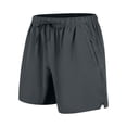 thumbnail image 2 of PNTUTB Men's Solid Color Quick Dry Breathable Athletic Drawstring Waistband Shorts with Slightly Split Hem and Zipper Pockets, 2 of 6