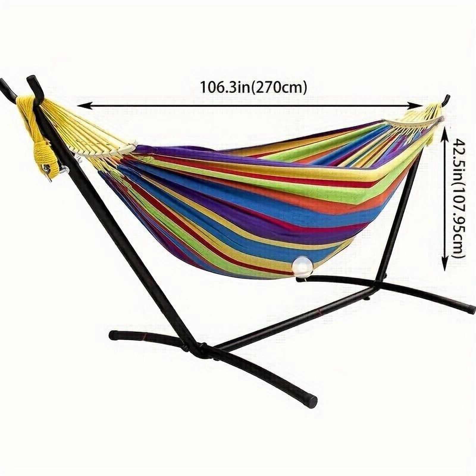 Hammock with Stand Included 450lb Capacity Steel Stand, Premium Carry Bag Included and Two Anti Roll Balance Beam
