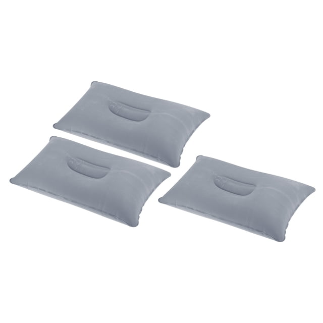 Uxcell Oreiller Gonflable, Oreiller de Voyage Ultraléger Carré pour Camping Randonnée, Gris 3 Pack