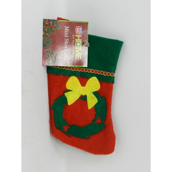 Home For The Holidays Mini Red Stocking With Wreath 1 Count