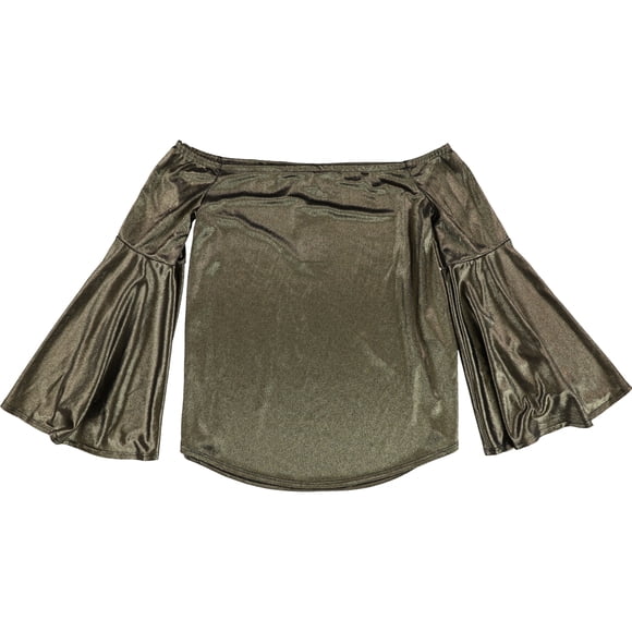 bar III Blusa sin mangas con brillo para mujer, Metálica, XS