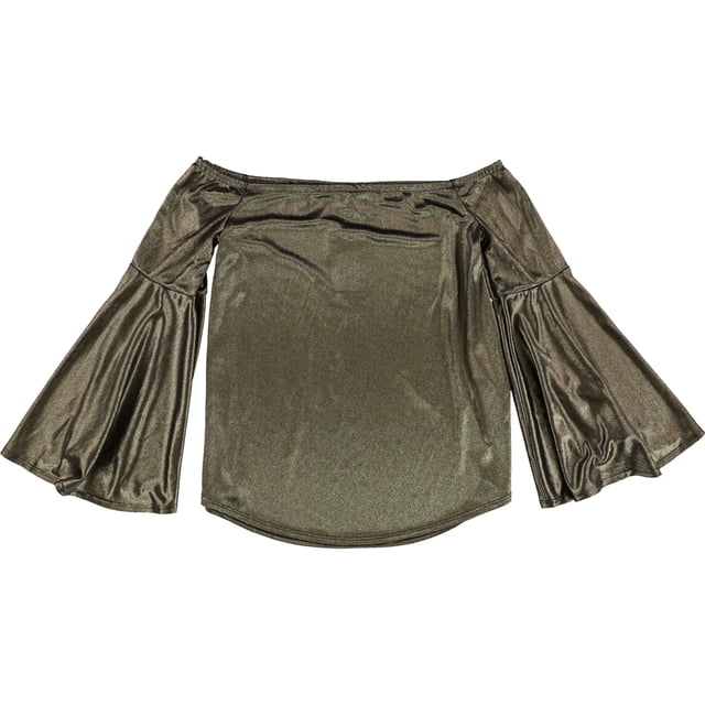 bar III Blusa sin mangas con brillo para mujer, Metálica, XS
