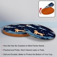 thumbnail image 4 of Shepherd Dog Set of 6 Round Microfiber Leather Coasters, 11x11 cm/4.3x4.3 in Drink Coasters for Home and Office, Heat, Stylish Table Mats, 4 of 6