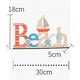 thumbnail image 3 of Xihbxyly Placa de Madera Mediterránea, Temática de Playa de Verano, Diseño En Azul y Blanco, Adorno Decorativo para El Hogar, Idea de Regalo para Amigos, Estrella Autoensamblable, Tamaño 30 X 18 X 5, 3 of 4