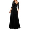 thumbnail image 3 of KaLI_store Wedding Guest Dresses for Women Women's Lace Bridesmaid Dress A-Line Off Shoulder Floral Lace Chiffon Wedding Dress Black,L, 3 of 5