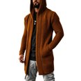 thumbnail image 5 of LEKWK Mens Cardigan Sweater Big and Tall Open Front Hooded Long Sleeve Sweater Knit Slouchy Lightweight Soft Fall Winter Casual Lounge Outerwear, 5 of 6