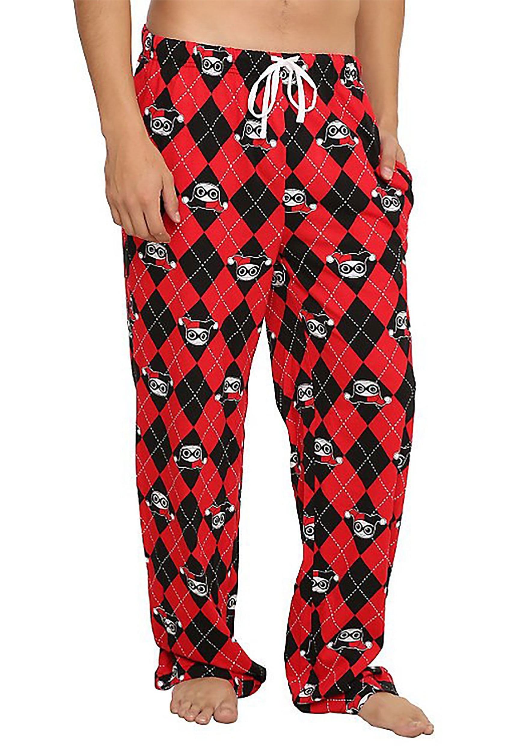 NWT DC Harley Quinn Red And Black Girls One Piece Pajamas Size 4 5 6 6X 7 8 