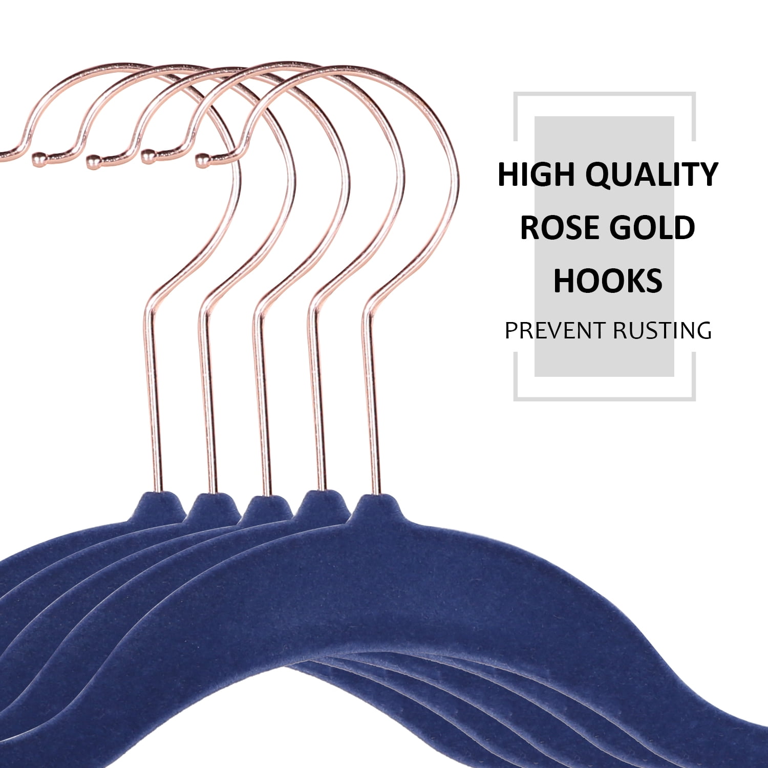 VECELO 25 Pack Velvet Non-Slip Heavy Duty Adult Hangers with 360° Swivel Hook, Ultra-Thin Space Saving Clothes Organizer for Coats Shirts Dresses Closet Storage-Blue