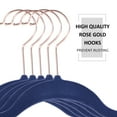 thumbnail image 3 of VECELO 100 Pack Velvet Non-Slip Heavy Duty Adult Hangers with 360° Swivel Hook, Ultra-Thin Space Saving Clothes Organizer for Coats Shirts Dresses Closet Storage-Blue, 3 of 10