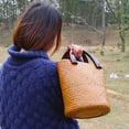 thumbnail image 4 of Bolso de playa hecho a mano de estilo veraniego, bolso tejido, bolso de mano, bolsos informales para Pequeña Hugo bolso de paja, 4 of 10