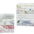 thumbnail image 3 of Melange Home Printed Floral Design Cotton Collection Sheet Set and Pillowcases Toile Navy - King, 3 of 5
