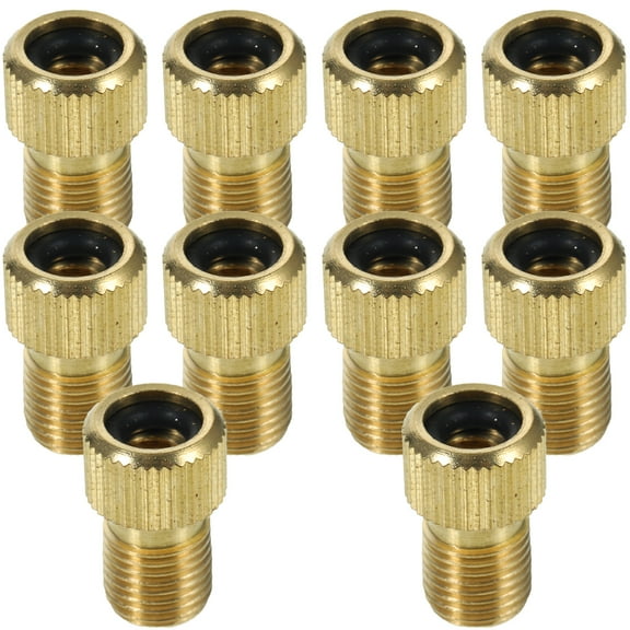 OUNONA Schrader Valve Connector Device Convertible Valve Adapters Golden