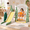 Green & Yellow, variant on KORIMEFA 4-in-1 Kids Slide and Swing Set, Toddler Climbing Slide for Age 1-4, Indoor and Outdoor Playground Slide Includes Swing, Basketball Hoop, Climber