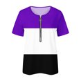 thumbnail image 4 of Blusa informal con cuello en V y manga corta con estampado de verano para mujer con estilo OAVQHLG3B Store  lin121212, 4 of 5
