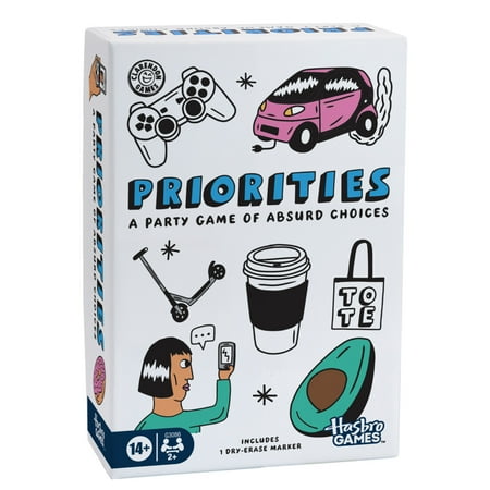 Priorities Game, Hilarious Party Game of Absurd Choices, Card Games for Adults and Teens, White Elephant Gifts, 14 and Up