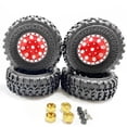 thumbnail image 1 of Vogacara RCGOFFLOW 4x llantas de plástico duraderas, llantas para ruedas de control remoto 1/24, neumático Axial SCX24 RC, pieza de coche RC, Kits de construcción modelo Rojo, 1 of 6