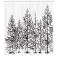 thumbnail image 3 of Ambesonne Winter Shower Curtain, Seasonal Pine Tree Landscape, 69"Wx84"L, Black and White, 3 of 3