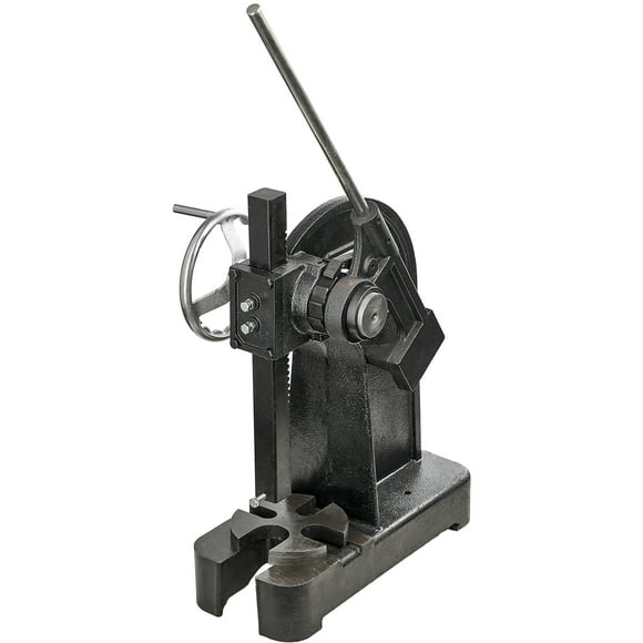 KFFKFF Arbor Press, 3 Ton Capacity, Ratchet Mechanism with Handwheel, Max Height 12.2", Durable Cast Iron Construction, Manual Tabletop Press for Stamping, Bending, and Shaping
